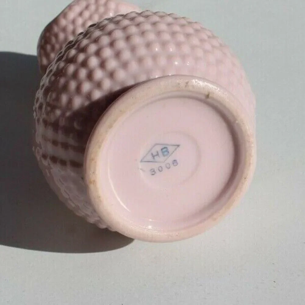 VTG Purple Porcelain HB Bubbled Flower Mini Table Top Creamer / Oil W/ Stopper